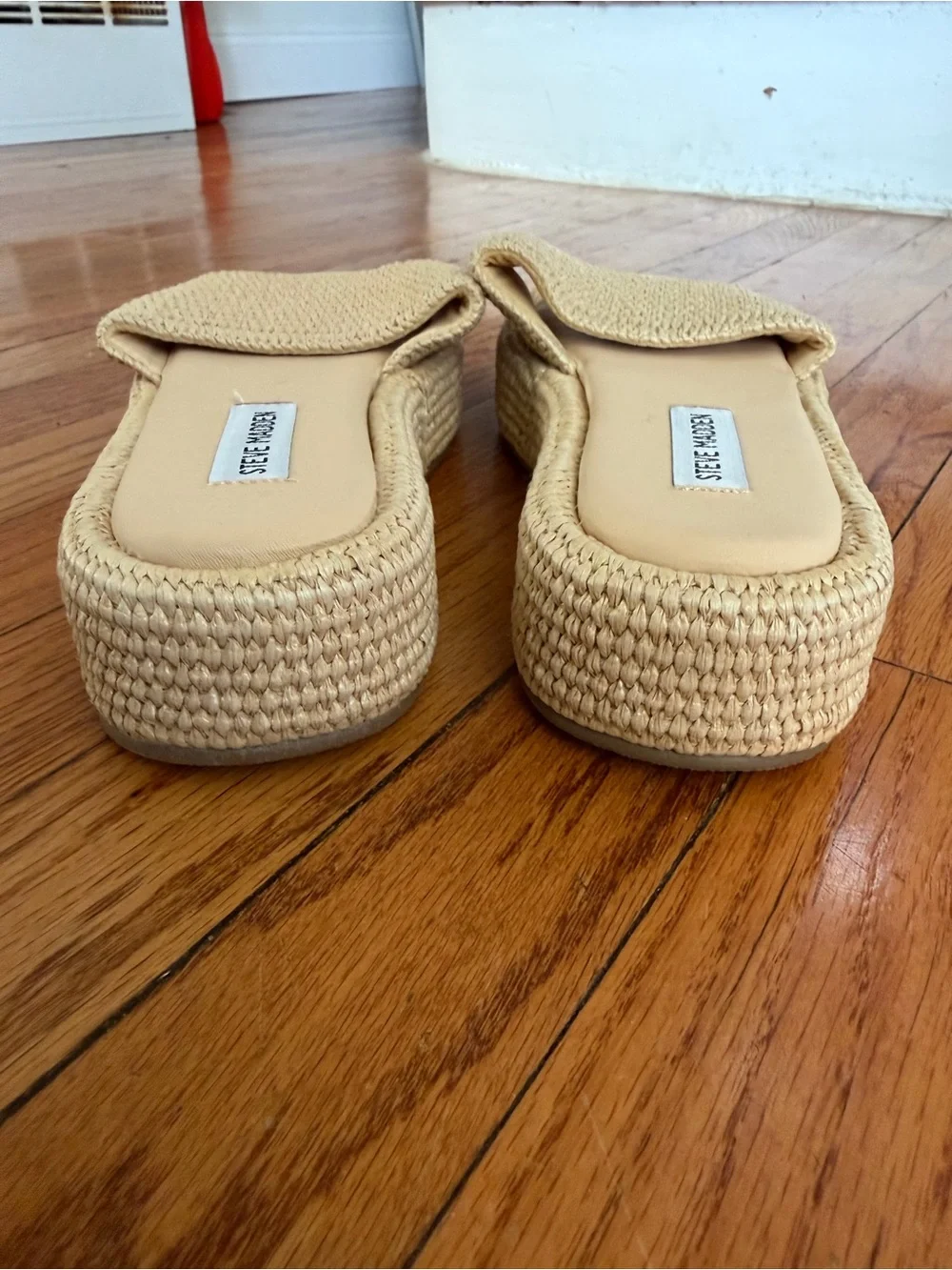 Steve Madden Natural Woven Espadrille Slide Sandals